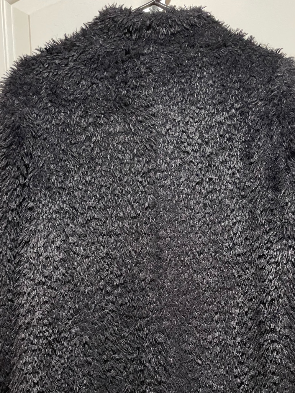 Kenneth Cole New York Cozy Chic Black Teddy Coat Mid Length Hidden Buttons Sz M - Picture 9 of 14